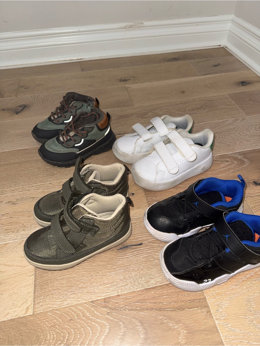Toddler shoes set Jordan , oshkosh, Zara , adidas size 8-9